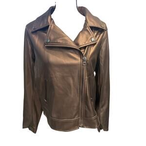 torrid Metallic Brown Faux Leather Moto Jacket